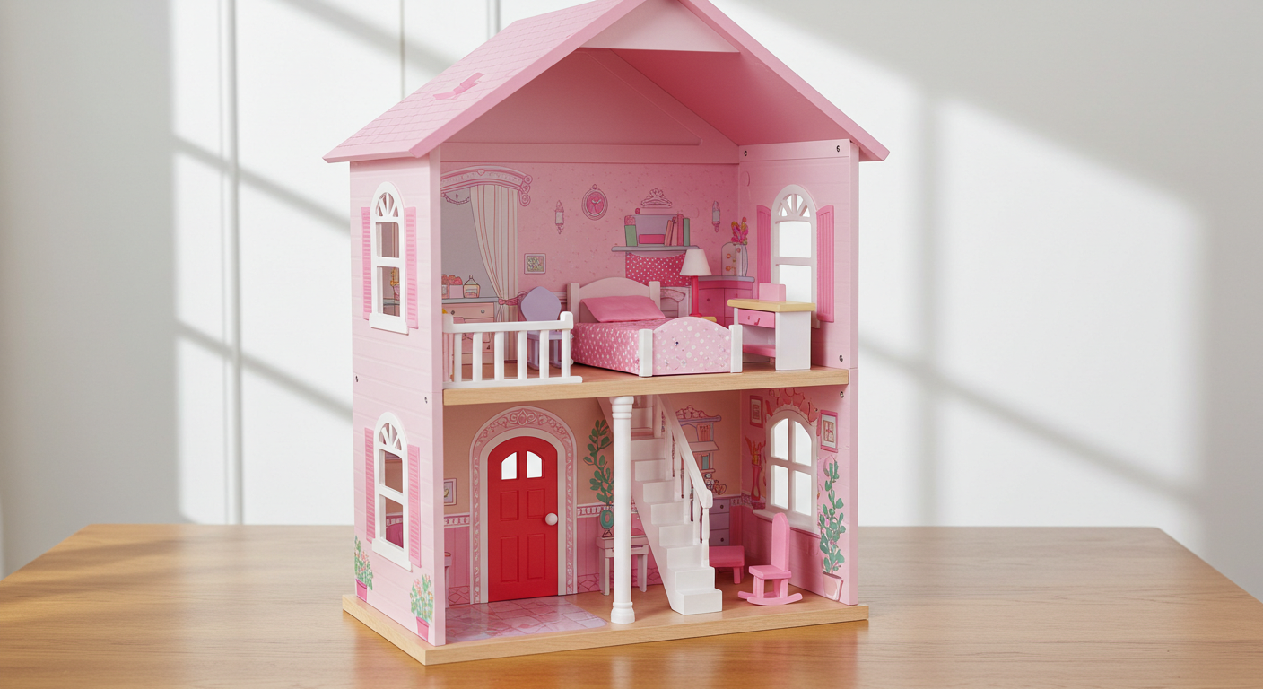 Barbie Ahşap Oyuncak Ev