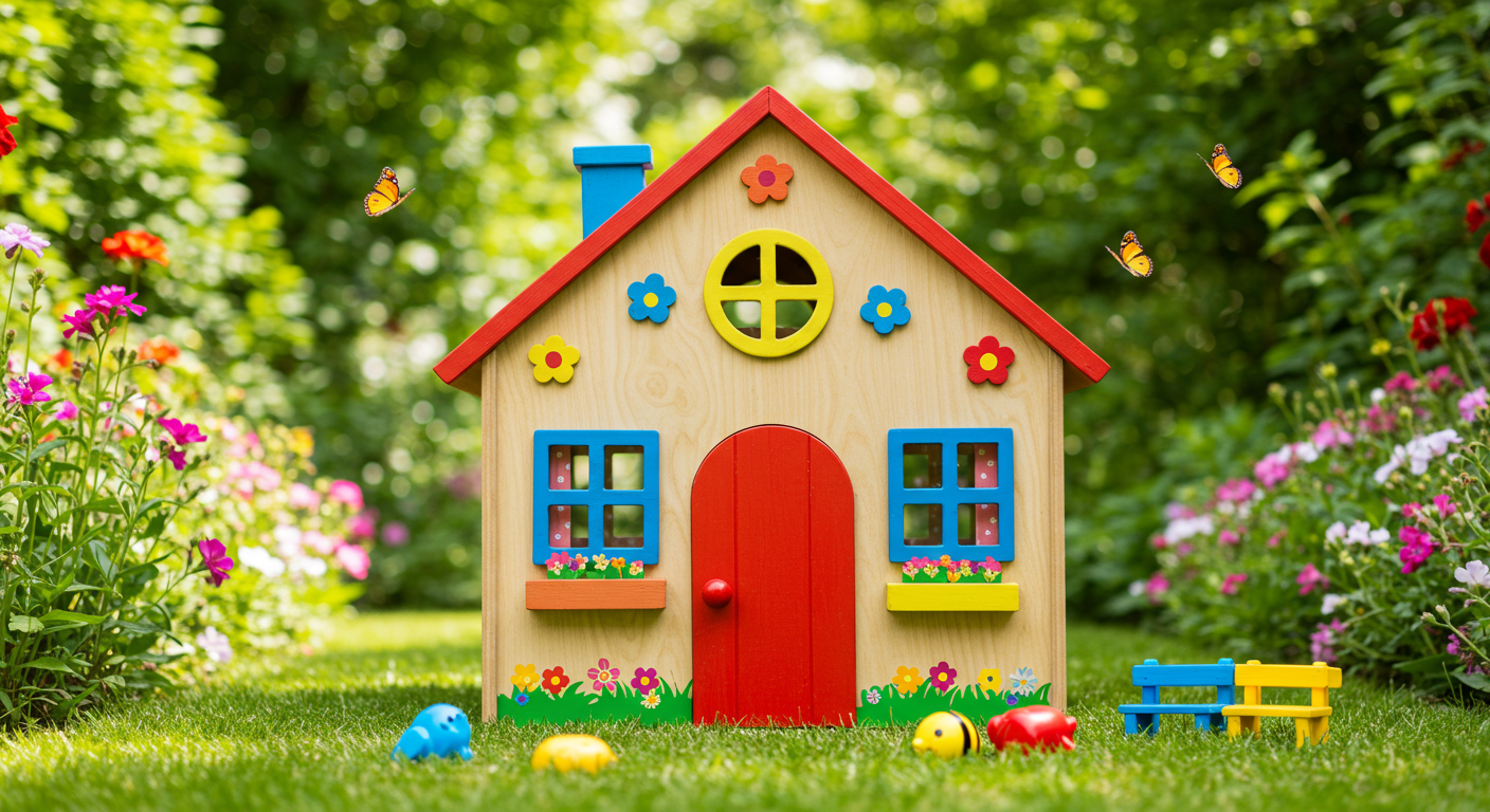 Çocuklar için Ahşap Oyun Evi