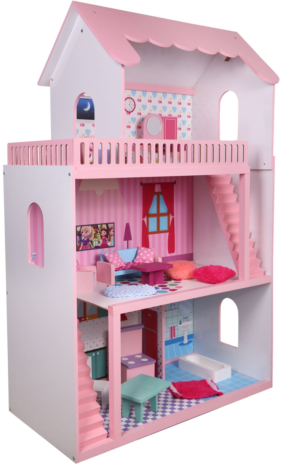 Ahşap Oyun Evi pembe