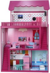 Ahşap oyun evi fuşya