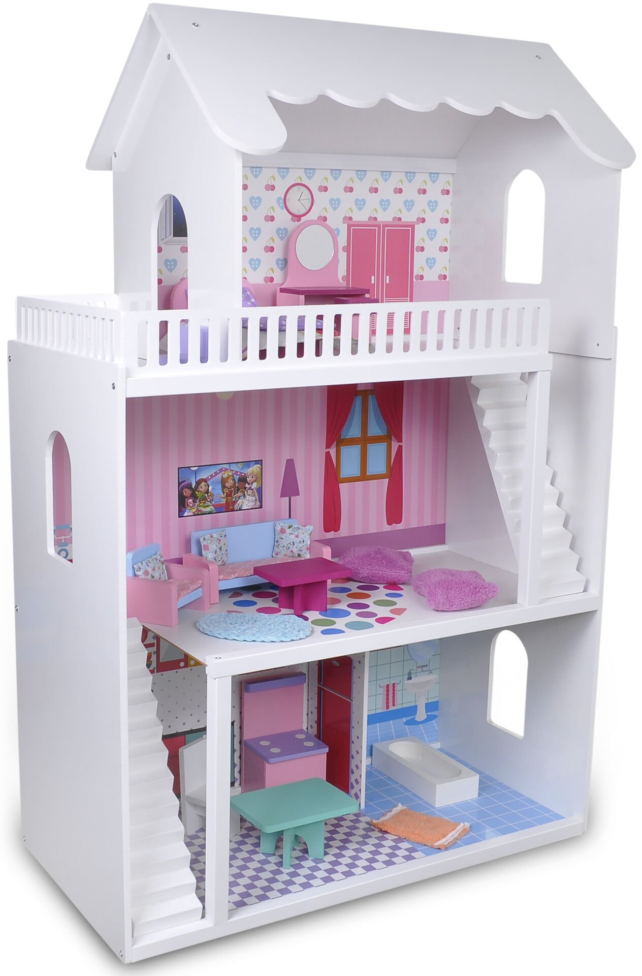 Ahşap oyun evi beyaz