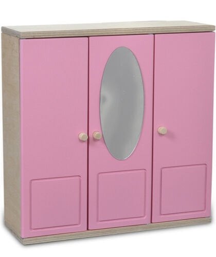 Ahşap Elbise Dolabı pembe