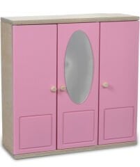 Ahşap Elbise Dolabı pembe