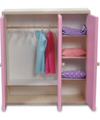 Ahşap Elbise Dolabı pembe